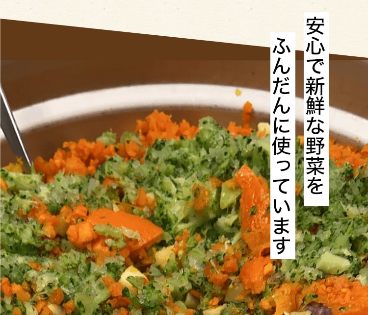 安心で新鮮な野菜をふんだんに使っています