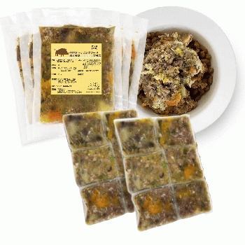 【猪と野菜　おいしさプラス】 ワイルドボア 猪肉の手作りフレッシュフード（小分け袋）1kg定期便